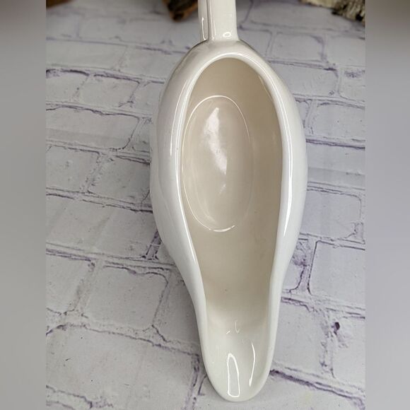 Rae Dunn GOBBLE Ceramic Gravy Boat - Picture 3 of 6